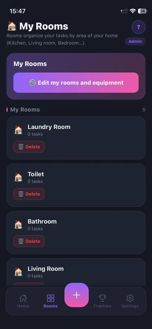 Room by room screen